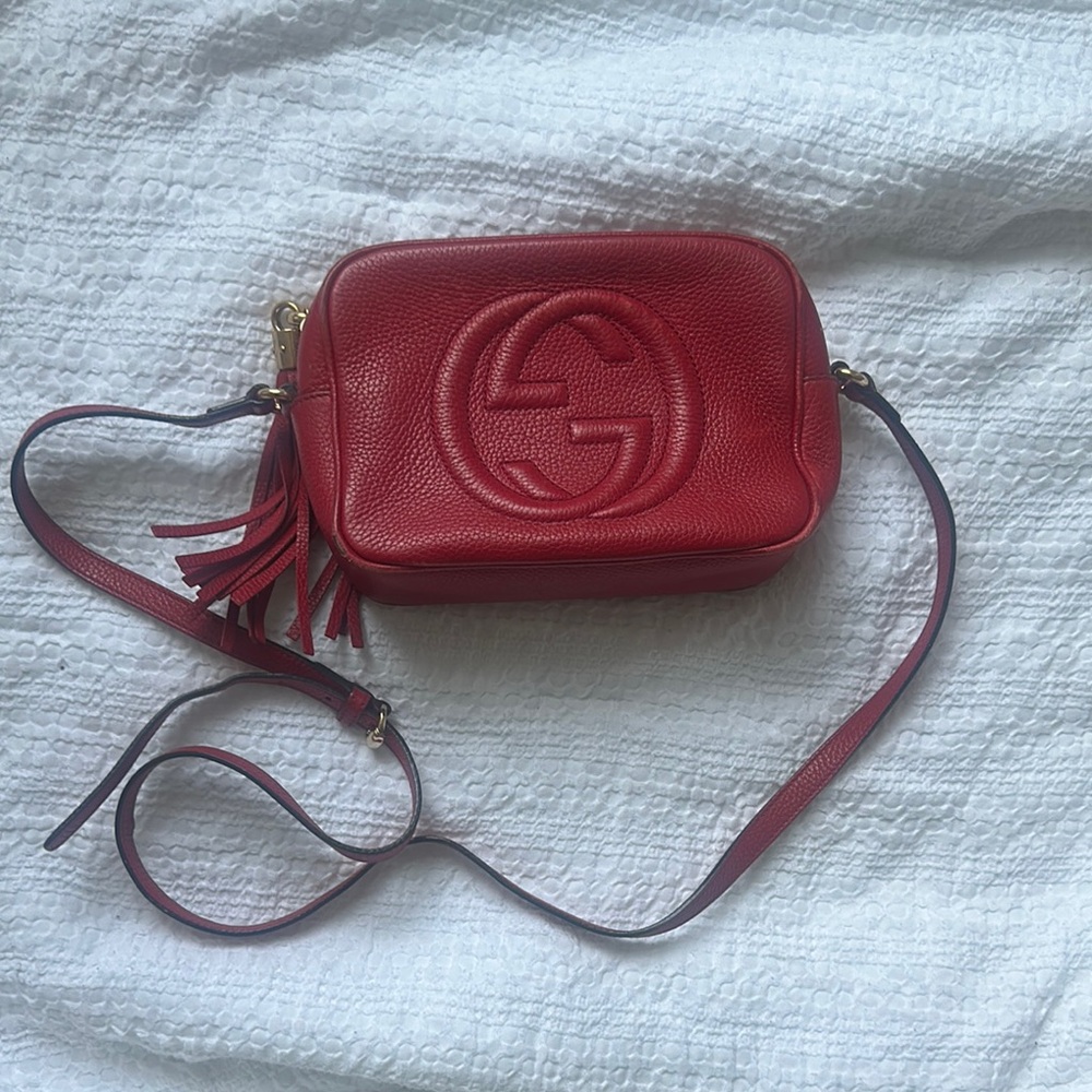Gucci Red Leather Crossbody Bag